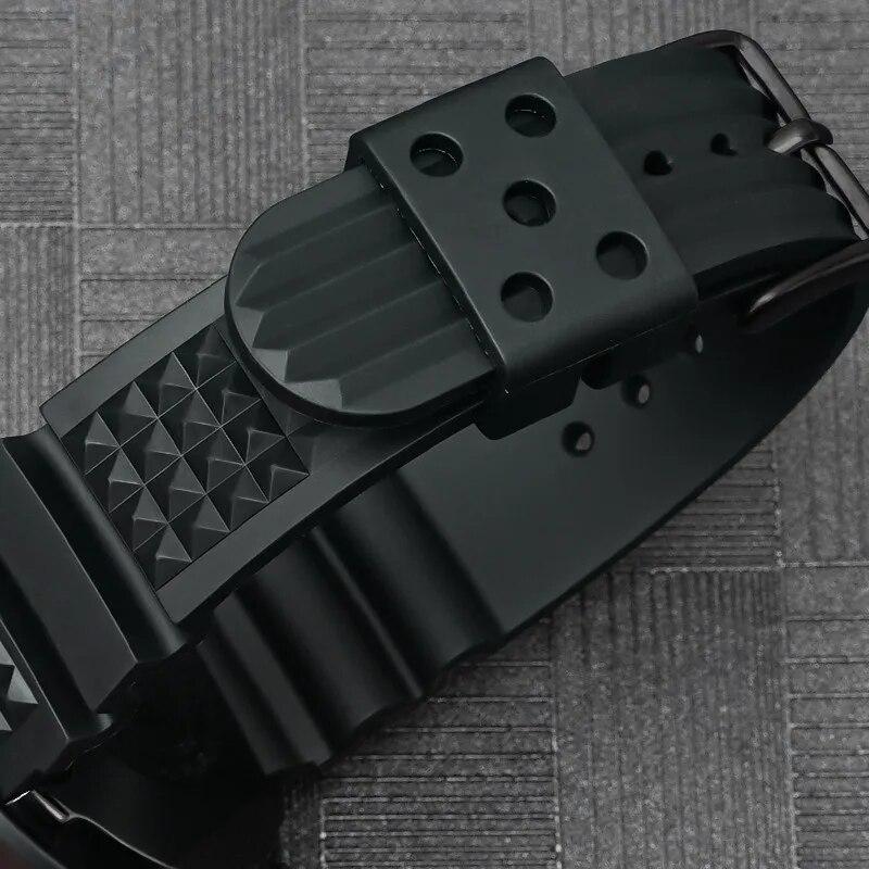 Cinturino in Gomma Waffle 20mm 22mm Fibbia in Acciaio Inossidabile Uomo Sport Impermeabile TPU Sostituisci Cinturino Orologio per Seiko per Citizen Blu