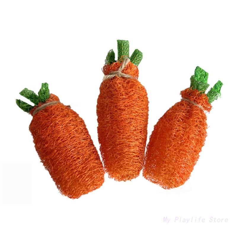 

Loofah Carrot Chew Toy for Small Pet Chinchilla Guinea Pigs Rabbit Hamster Gerbil Degu Bunny Natural Material Cage Accessory