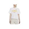 Nike Sportswear Classics Alphanumeric Crew Neck Casual Pullover Short Sleeve T-Shirt Women Tops White FQ6601-101