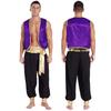Men's Arabian Prince Cosplay Halloween Costume Sleeveless Vest with Long Pants Outfit