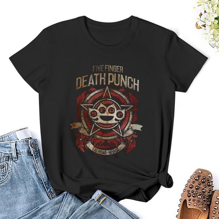 

Jyuha Five Finger Death Punch Women T-Shirt Casual Summer Short Sleeve Tops S разноцветный