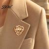 Multi-purpose Jewelry Pin Double Layered Love Heart Brooch, Rhinestone Lapel for Men Non-slip Brooch Women, Decorative Badge Clothes Bag Hat