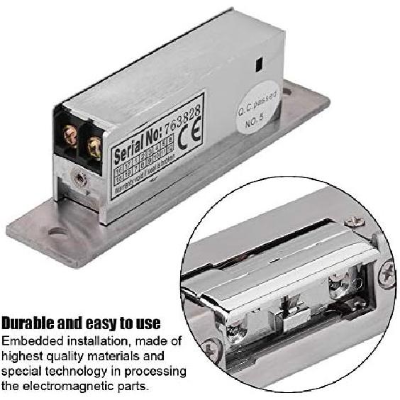 12V Adjustable Narrow-Type Electric Strike Door Lock Double Unlock Mode Access Control Lock Intelligent Cathode Lock Safety Intelligent Lock NO Fail