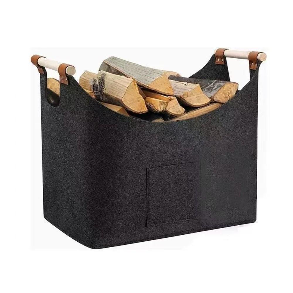Collapsible Firewood Storage Bin Heavy Duty Fireplace Wood Bag Logging Tote Bag  Sundries Storage