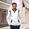 Men S V Neck Pullover Sweatshirt Long Sleeve Loose Fit Plaid Casual Top