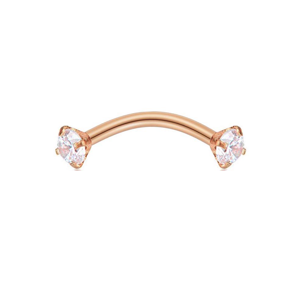 1 Stück Stahl Kristall Edelstein Augenbrauenring Tragus Helix Rook Ohrring Piercings Gebogener Bananenpiercing Lippen Helix Ringe Schmuck 16G
