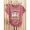 [Follow a Specific Direction] Teacher's Exclusive Easter Lady T Shirt My Students Eggcellent Printing Spring and Summer Easter Celebration and Daily