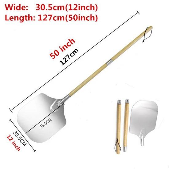 58 56 66 Cm Aluminum Pizza Peel Shovel with Wooden Handle Cake Shovel Baking Tools Cheese Cutter Peels Lifter Tool Pizza Shovel