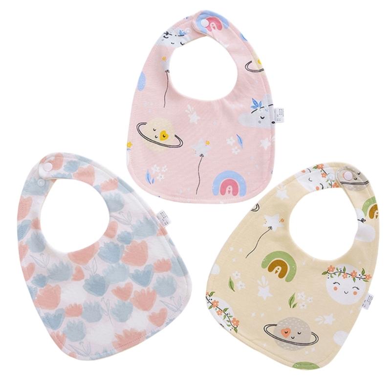 

3Pcs/Pack Baby Burp Cloths Nursing Bibs Kid Infant Toddlers Drooling Apron with Cartoon Pattern Breathable Feeding Bibs