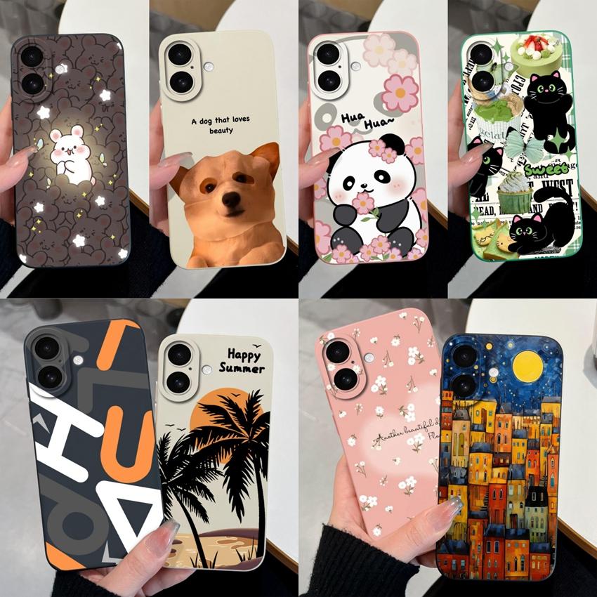 Suitable For iPhone 17 Air Pro Max Phone Case Cute Face Mask Dog Pattern Screen Protector Fashion Shell For iPhone Shockproof Silicone Soft Back Cover