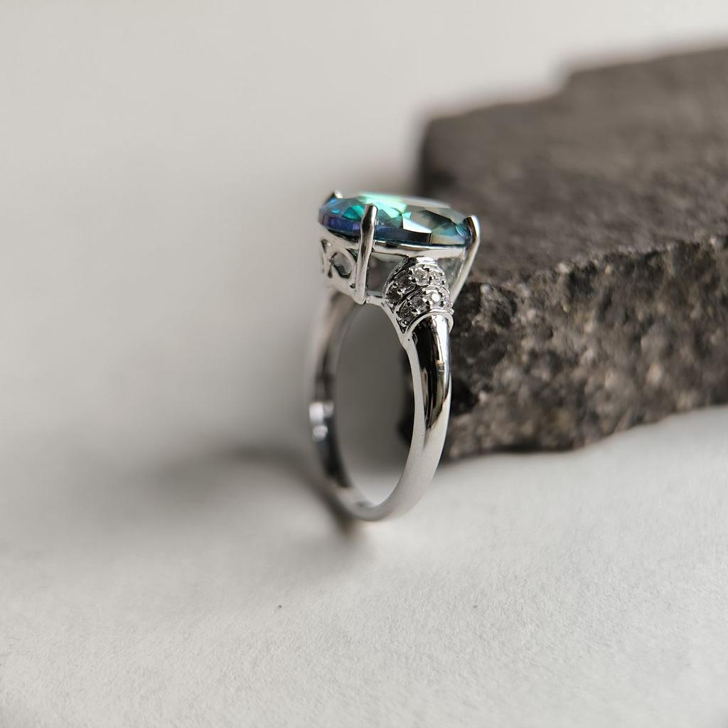 Silberring mit Mystic Topas 3,78 ct, Gewicht des Artikels 4,04 g (2190455)