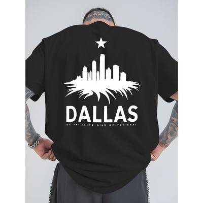 Men'S Trendy Summer Outdoor Sports T-Shirts In Dallas, Featuring Casual Large Sizes, Stylish Prints, Loose-Fitting Designs, Versatile Round Necks