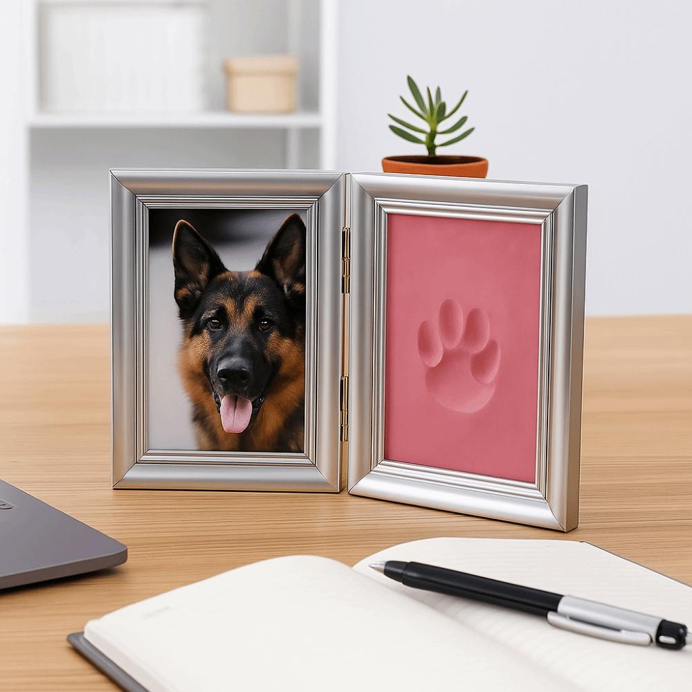 Metal Buckle Paw Print Memorial Frame Foldable Pet Handprint Shadowbox  DIY Craft Project