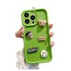 iPhone 16 PRO 3D Beer Diamant Zand Zachte Hoes met Hoog Bamboe Frame voor Apple 14 PRO