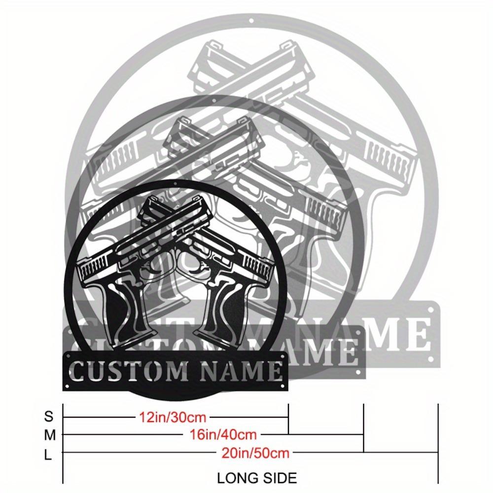 Custom 45 Caliber Pistol Metal Wall Art, Personalized Gun Decor, Modern Hanging Accent.