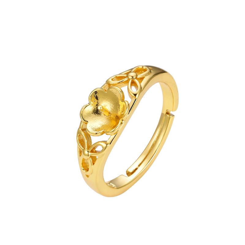 Korean-Style DIY Pearl Ring Setting for Women (8-10mm Round Pearl)