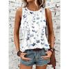 Fashion vest printed 3D printed women's summer casual round neck vest