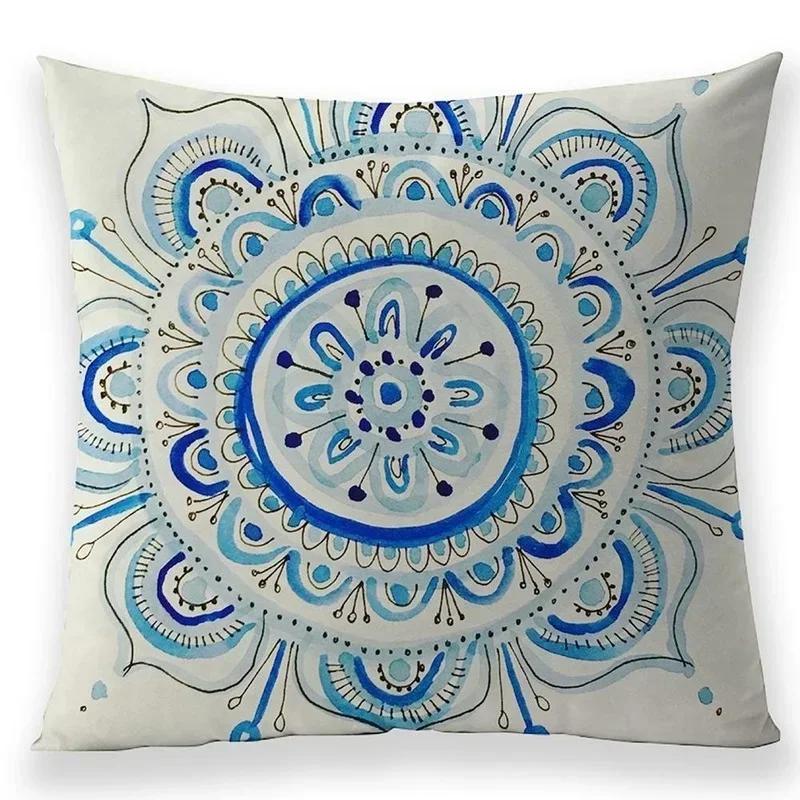 Bohemian Style Mandala Pillow Case Living Room Bedroom Seat Sofa Cushion Cover Home Decorating Linen Pillowcases 45*45 Cm