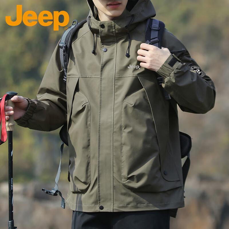 Jeep Men's Windproof Hooded Outdoor Jacket
