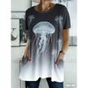 Summer Printed Short-sleeved T-shirt with Pockets