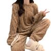 JingJingRS Women's Coral Fleece Warm Homewear Pajama Set