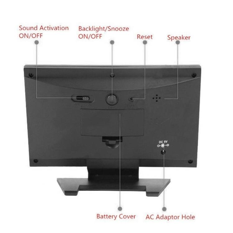 8082T Horloge Prévisions Météorologiques Noir + USB