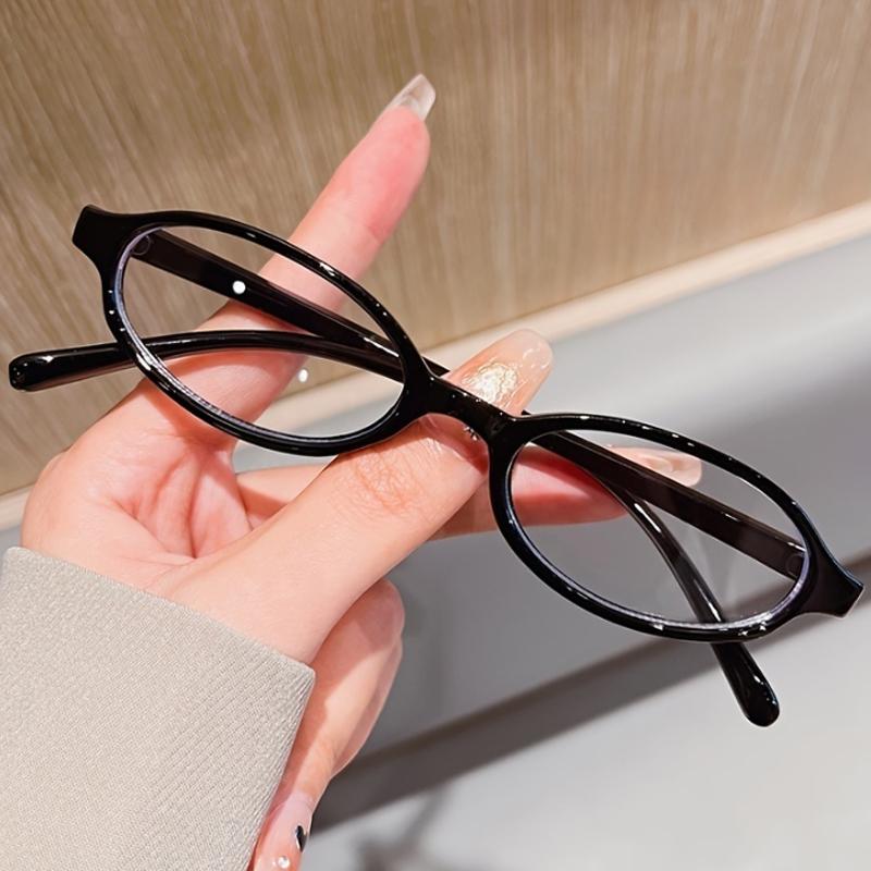 4pcs Small Oval Casual Glasses Frames Clear Lens Candy Color Glasses Cosplay Costume Decorative Eyewear Computer Spectacles