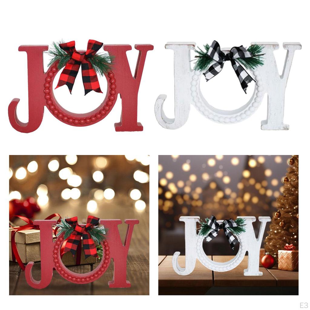 Christmas Table Decoration Xmas Party Decor Joy Word Statue Craft Holiday Prop Wedding