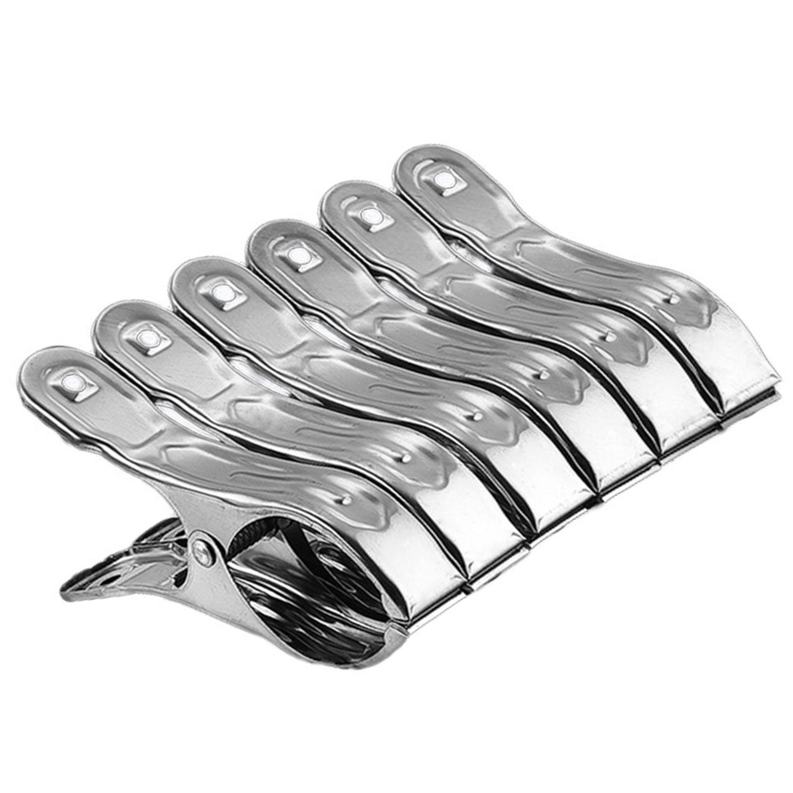 

Сверхпрочные прищепки 6 шт. Прищепки из нержавеющей стали Ветрозащитные металлические большие прищепки Зажимы для одеяла для домашнего использования