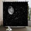 Waterproof Shower Curtain Set Moonlight Sea Starry Sky Scenery Bath Rug And Mats With Hooks Toilet Seat Cover Bathroom Decor