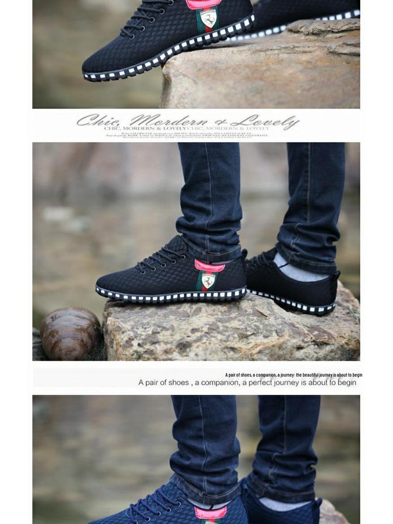 Men's Plus Size Breathable Mesh Sneakers - Odor-Resistant Summer Sports Shoes