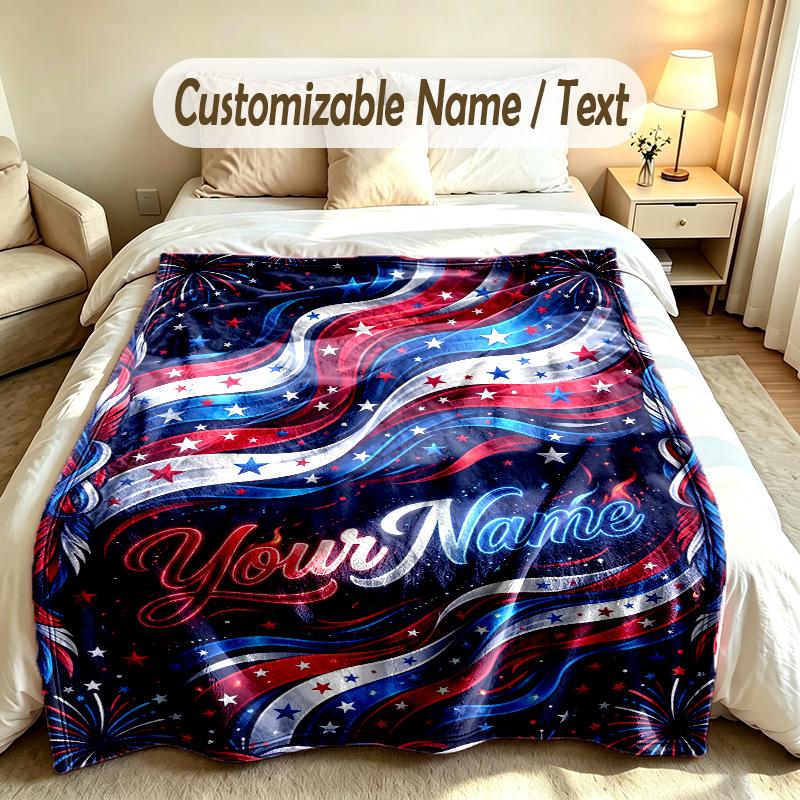 Celebration Party Theme Custom Blanket Personalized Name & Text Customized Soft Warm Throw Blanket Home Decor