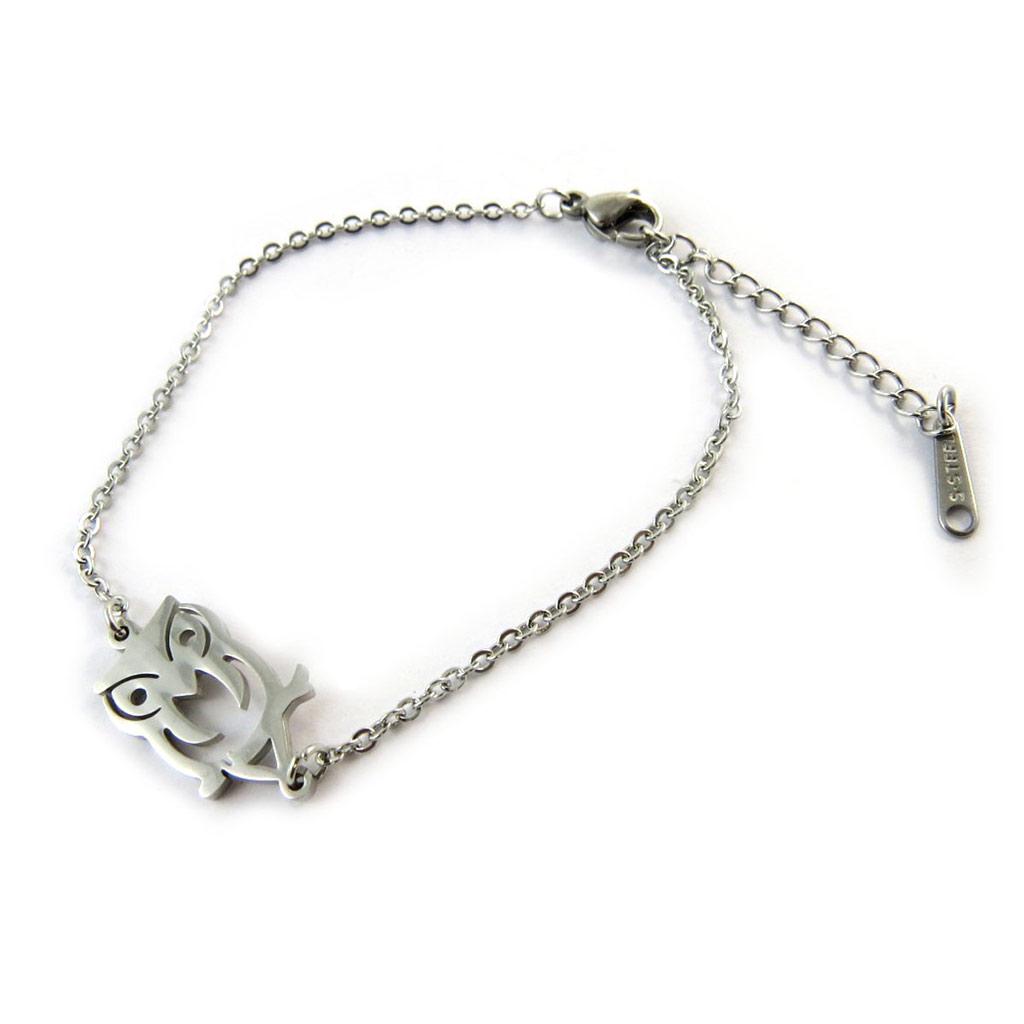 Les Trésors De Lily [N6346] - Silbergraues Designerarmband „Eulen“