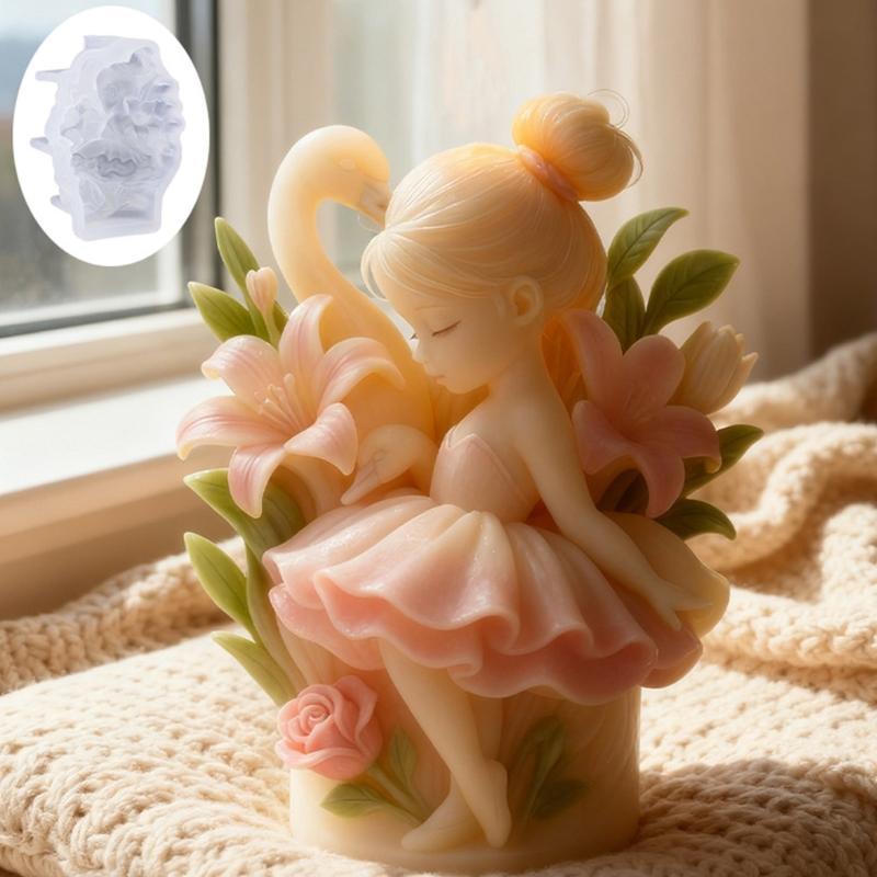 Silicone Mould For Ballet Girl Cygnus Shaped Candle Crafting For Experienced Craft