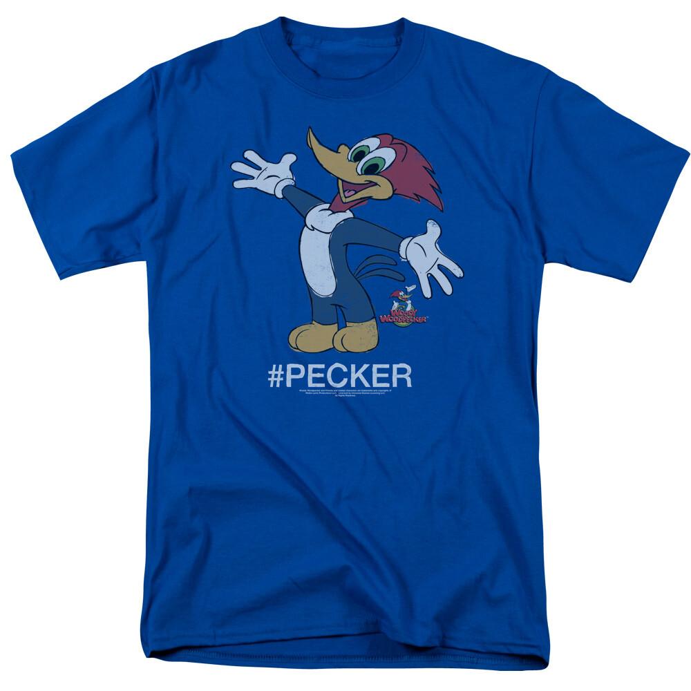 Woody Woodpecker Hashtag Woody T Shirt Mens Licensed Cartoon Merchandise Royal L