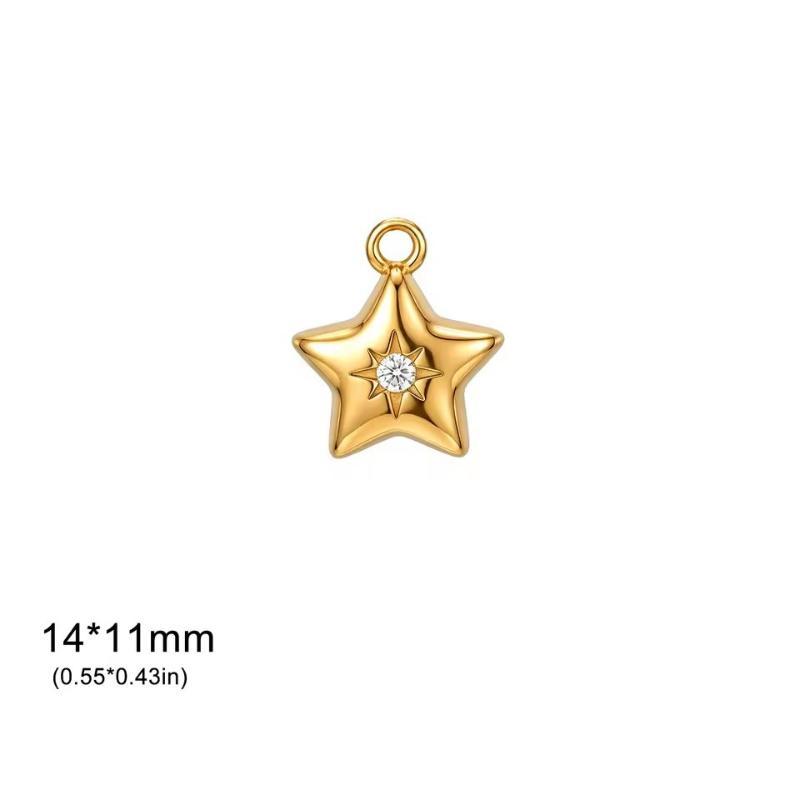 2Pcs Love Star Shell Pendant Stainless Steel Summer Diy Necklace Earrings Bracelet Jewelry Making Accessories