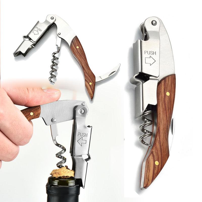 Waiter's Corkscrew with Red Pear Wood Multifunction Wine Corkscrew Professional Bottle Opener Easy To Carry Kitchen Accessories