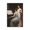 Vintage Portret van een Jonge Vrouw Poster Renaissance Vrouw Die Piano Speelt Olieverf Canvas Schilderij Slaapkamer Muurkunst Decor