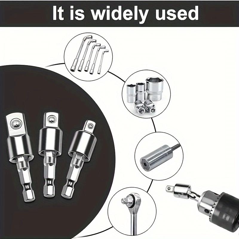 1/2 3/8 1/4 adapter 360-degree hexagonal handle to square head connecting rod wind batch socket wrench