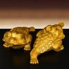 1pairs Brass Golden Toad Ornaments Three-Legged Attracts Wealth Brings Good Fortune Office and Shop Decor