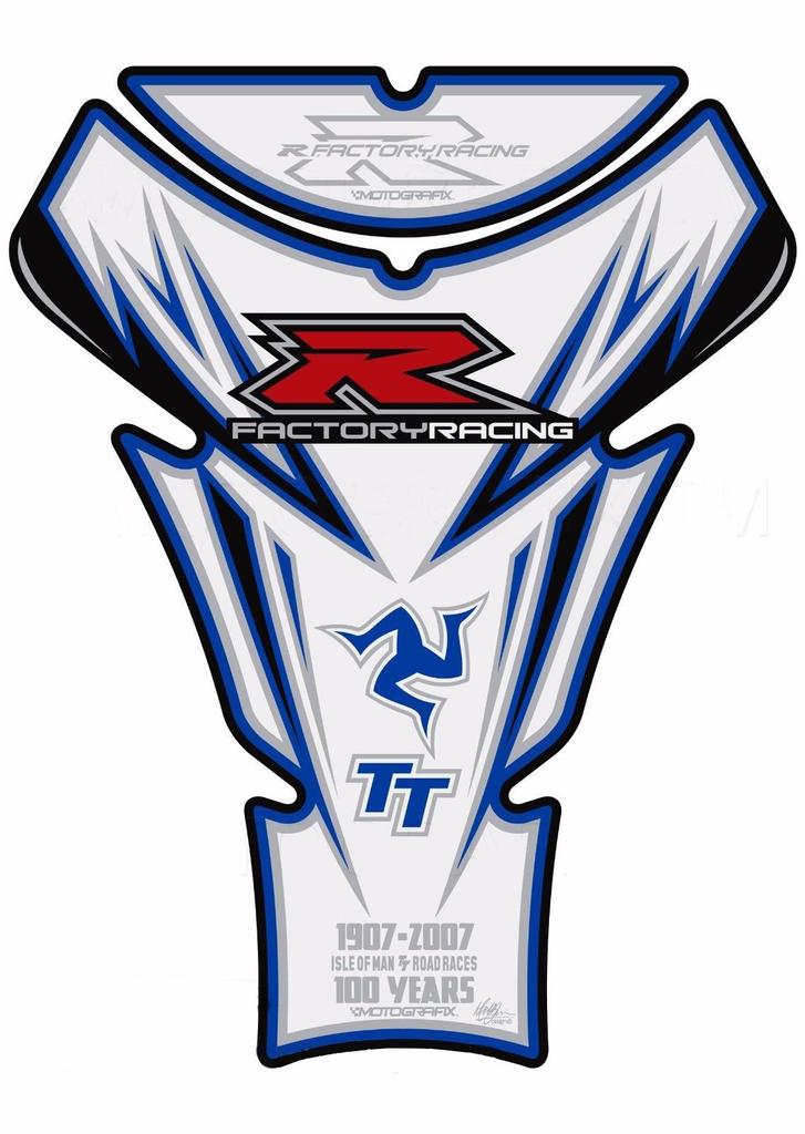 MOTOGRAFIX Tank Pad for Suzuki GSX-R1000 2017- White/Blue (MT-TS030WB)