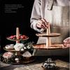 1pcs Wooden Cake Stand 3 floors Tall Tray Cake Display Tray Fruit Plate Tableware Dinner Stands Dessert Restaurant Buffet Plate