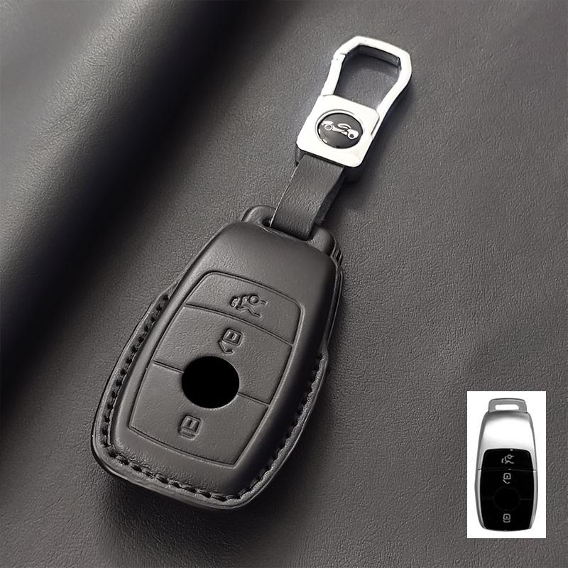 Autofernbedienung Schlüsselhülle Abdeckung für Mercedes Benz A C E S G Klasse AMG GLC CLE CLA GLB GLS W177 W205 W213 W222 X167 Echtes Leder