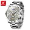 OLEVS Men's Watches Multifunctional Chronograph Flywheel Dial Original Wristwatch Moon Phase Waterproof Watches