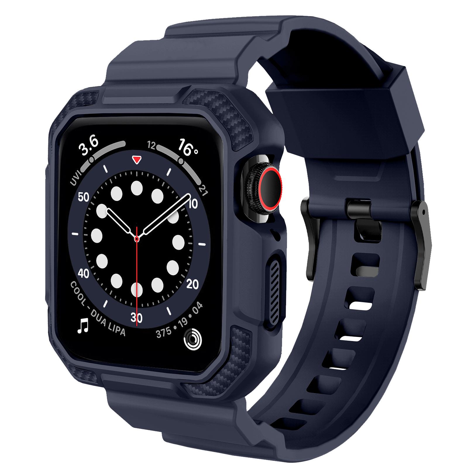 

Міцний броньований ремінець 45 мм 44 мм 42 мм для Apple Watch з корпусом для Iwatch 41 мм 40 мм 38 мм Серії 7 6 SE 5 4 3 2 1 4 38mm 40mm 41mm темно-синього кольору