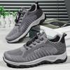 Men's shoes spring flying woven walking shoes thick-soled comfortable casual shoes shallow mesh shoes men's versatile simple single shoes
