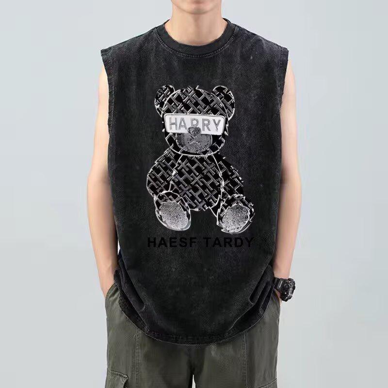 

Повседневные мужские майки Летние универсальные быстросохнущие спортивные без рукавов с открытыми плечами Мужская свободная майка Топы для бега 5XL серый