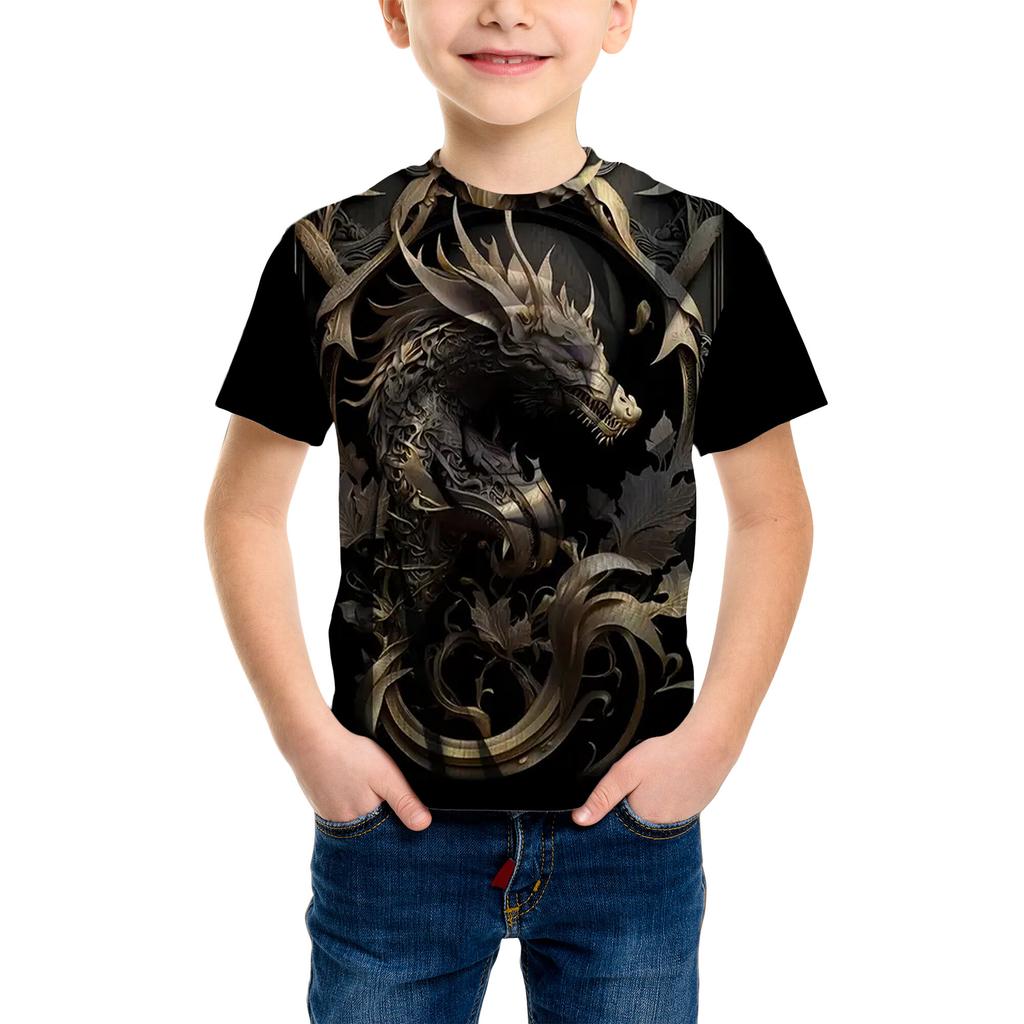 Casual Graphic Children's T-Shirt Boys' Top Summer Short Sleeve Clothing Creative Kids T-Shirt