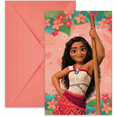 Invitations With Envelopes Vaiana 2 Moana II Disney Party Birthday 6pcs.