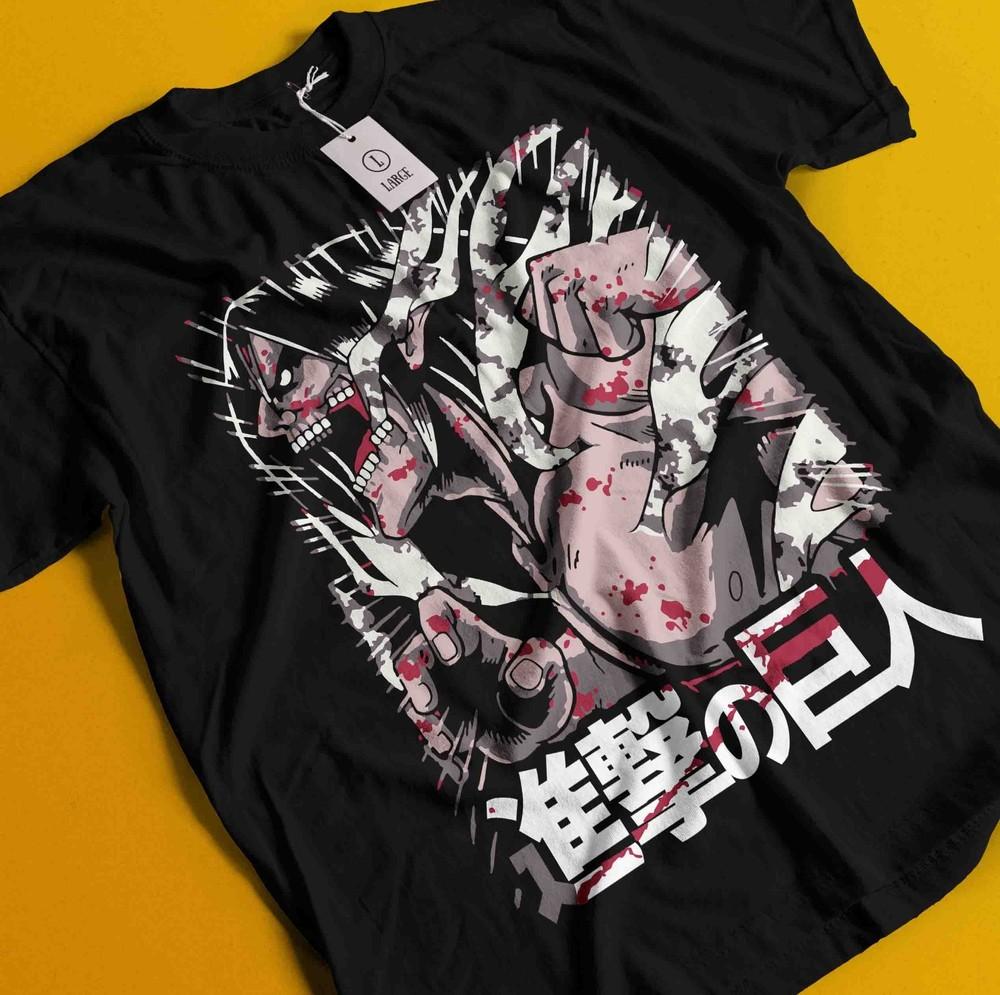 

Футболка Атака Титанов Эрен Футболка Микаса АОТ Леви Аниме Манга Графическая Унисекс Футболка M